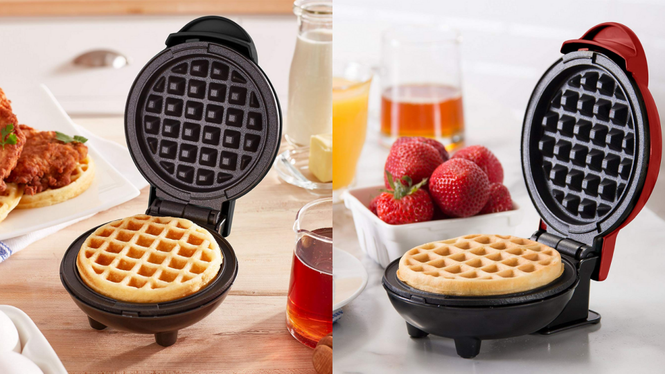Beef up your breakfast with this mini waffle maker for less than $10 at Kohl's.