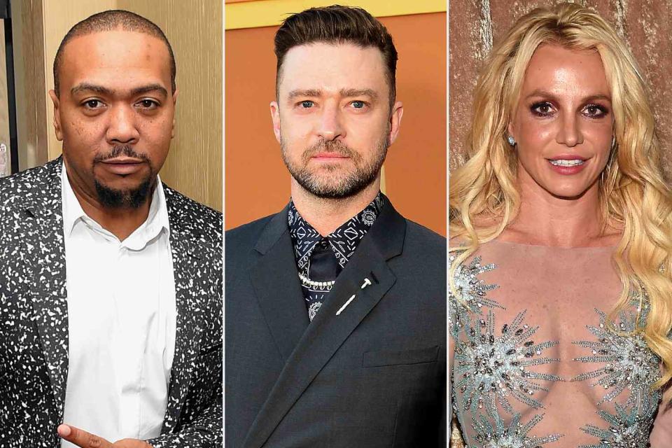 <p>Michael Loccisano/Getty Images; Jerod Harris/Getty Images;  Kevin Mazur/WireImage</p> Timbaland, Justin Timberlake and Britney Spears