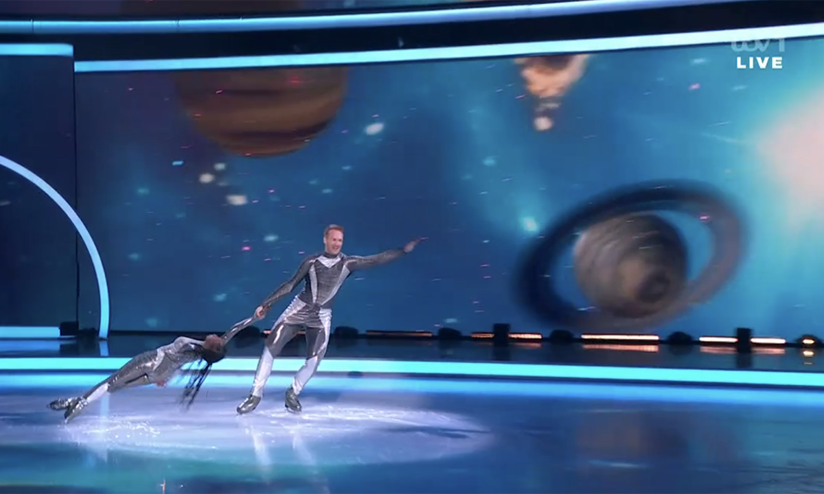 Greg Rutherford on Dancing on Ice. (ITV screengrab)