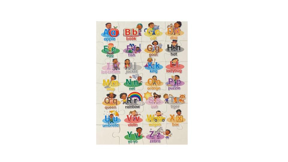 <p><a href="https://puzzlehuddle.com/collections/small-puzzles/products/alphabet-and-learning-puzzle-13in-x-10in-w-24-pieces" rel="nofollow noopener" target="_blank" data-ylk="slk:Shop Now;elm:context_link;itc:0;sec:content-canvas" class="link ">Shop Now</a></p><p>Alphabet and Learning Puzzle </p><p>puzzlehuddle.com</p><p>$10.95</p>