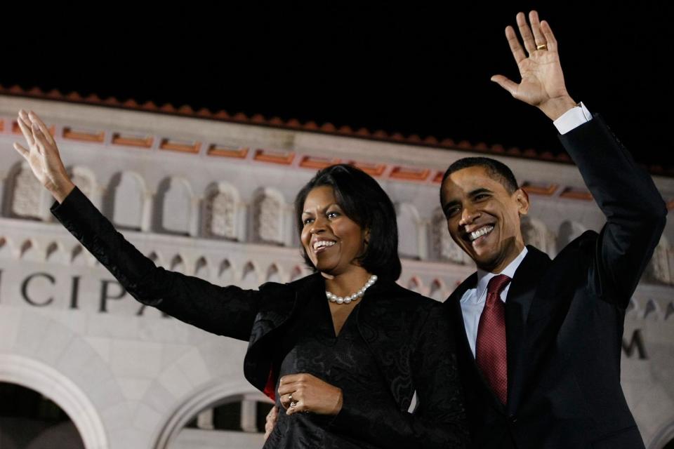 Michelle and Barack Obama at the Democratic National Convention in 2004. (AFP/Getty Images)