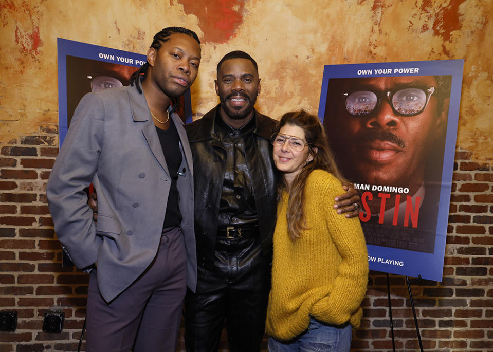 Jeremy O. Harris, Colman Domingo, and Marisa Tomei attend the Rustin NY Tastemaker