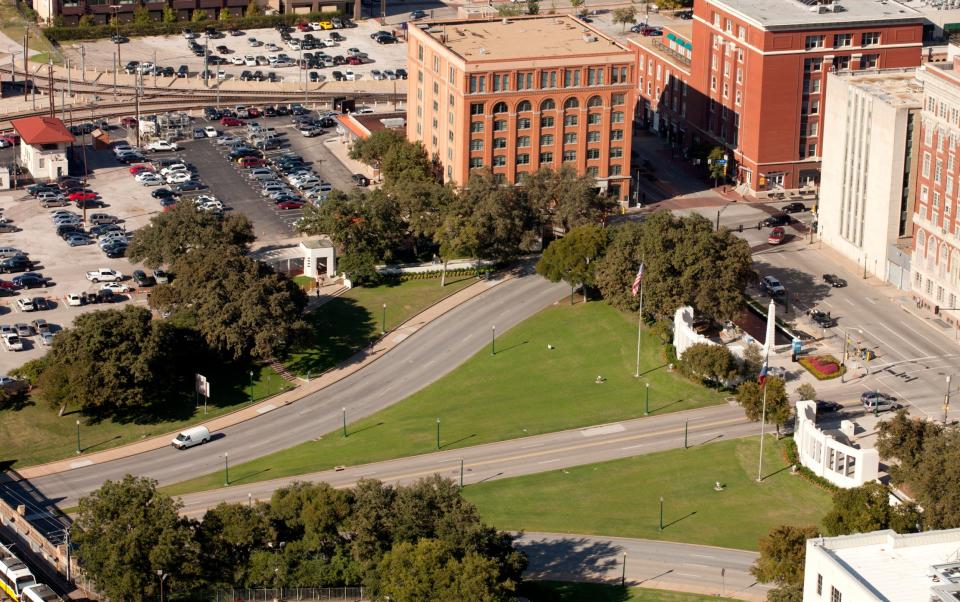 The shooting took place at Dealey Plaza, which remains largely unchanged today