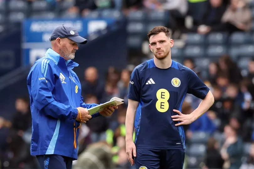 Scotland manager Steve Clarke with captain Andy Robertson