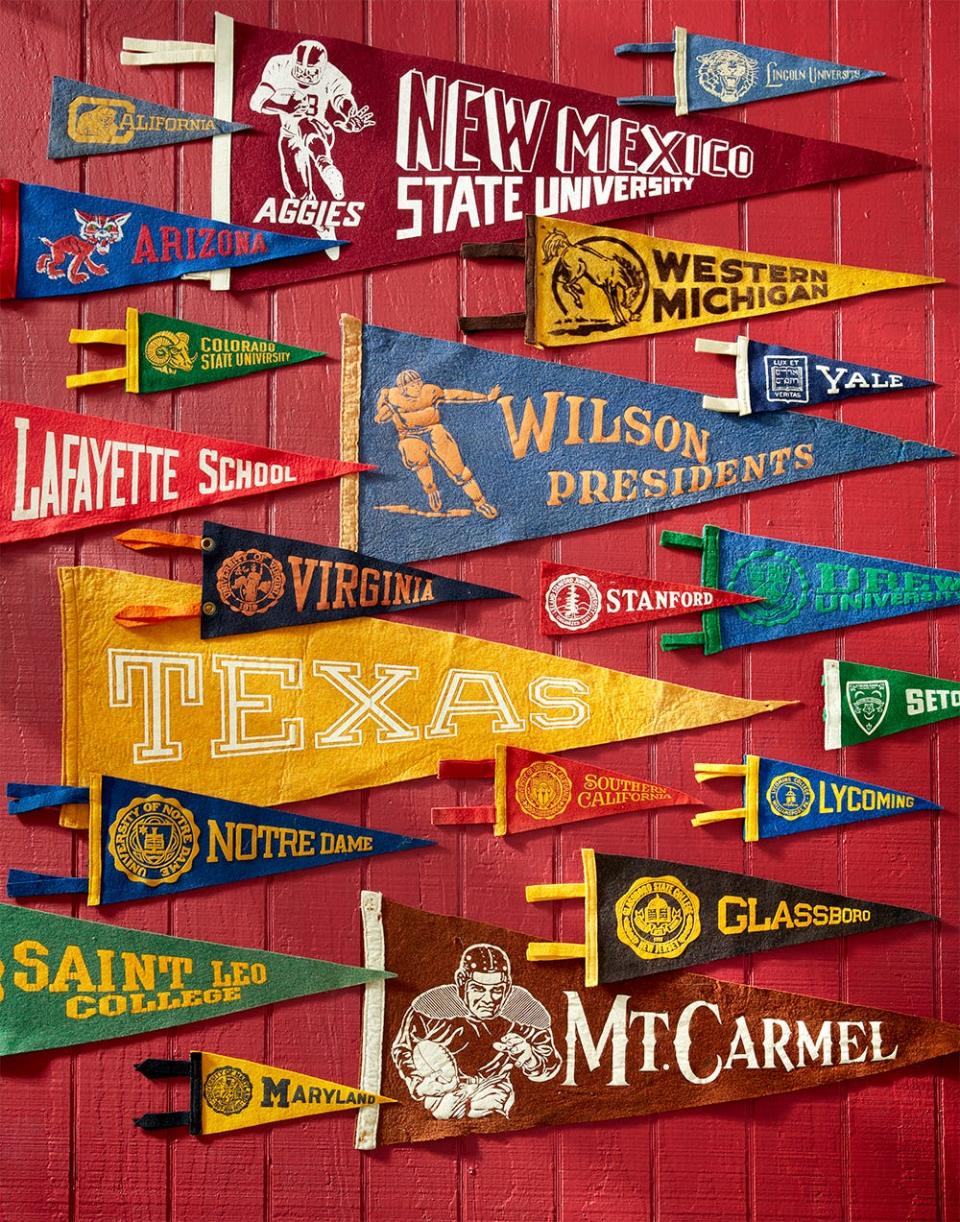 1) Vintage College Pennants