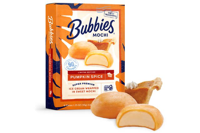 <p>Courtesy of Bubbies</p> Bubbies Pumpkin Spice Mochi