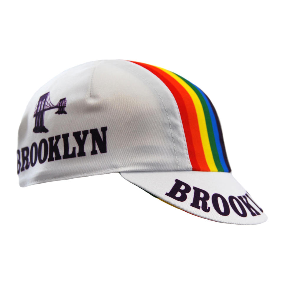 <p><a href="https://centocycling.com/products/brooklyn-cycling-cap-pride-edition" rel="nofollow noopener" target="_blank" data-ylk="slk:Shop Now;elm:context_link;itc:0;sec:content-canvas" class="link ">Shop Now</a></p><p>Gay Pride Brooklyn Edition Cycling Cap</p><p>$23.95</p><p>centocycling.com</p>