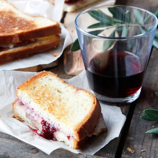Grilled Ham and Cheese with Strawberry-Red-Wine Jam