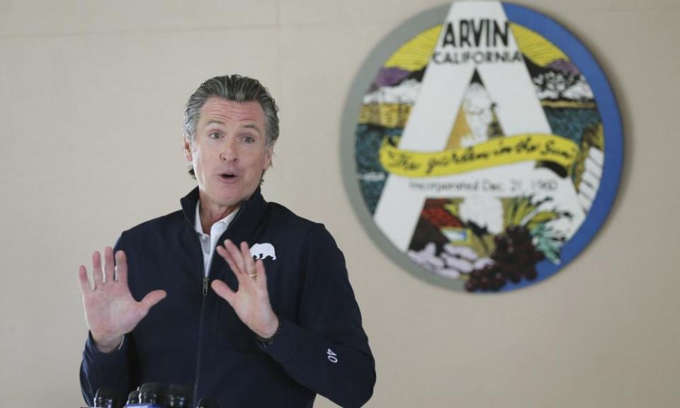 Governor Gavin Newsom last week. Newsom’s ratings have dipped amid disquiet over his handling of the pandemic response.