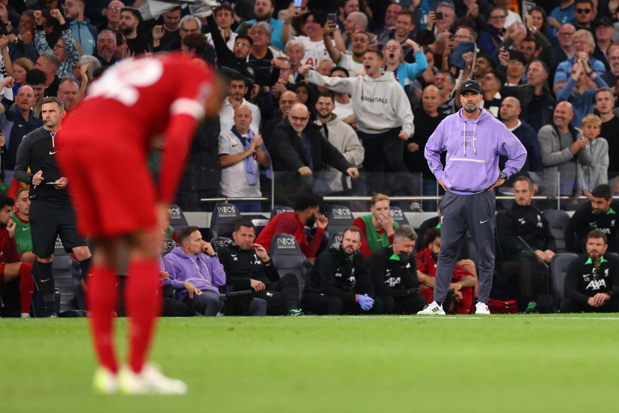 The PGMOL admitted error following Liverpool's 2-1 defeat to Tottenham on a disputed Luis Diaz first-half goal. (Photo by Marc Atkins/Getty Images)