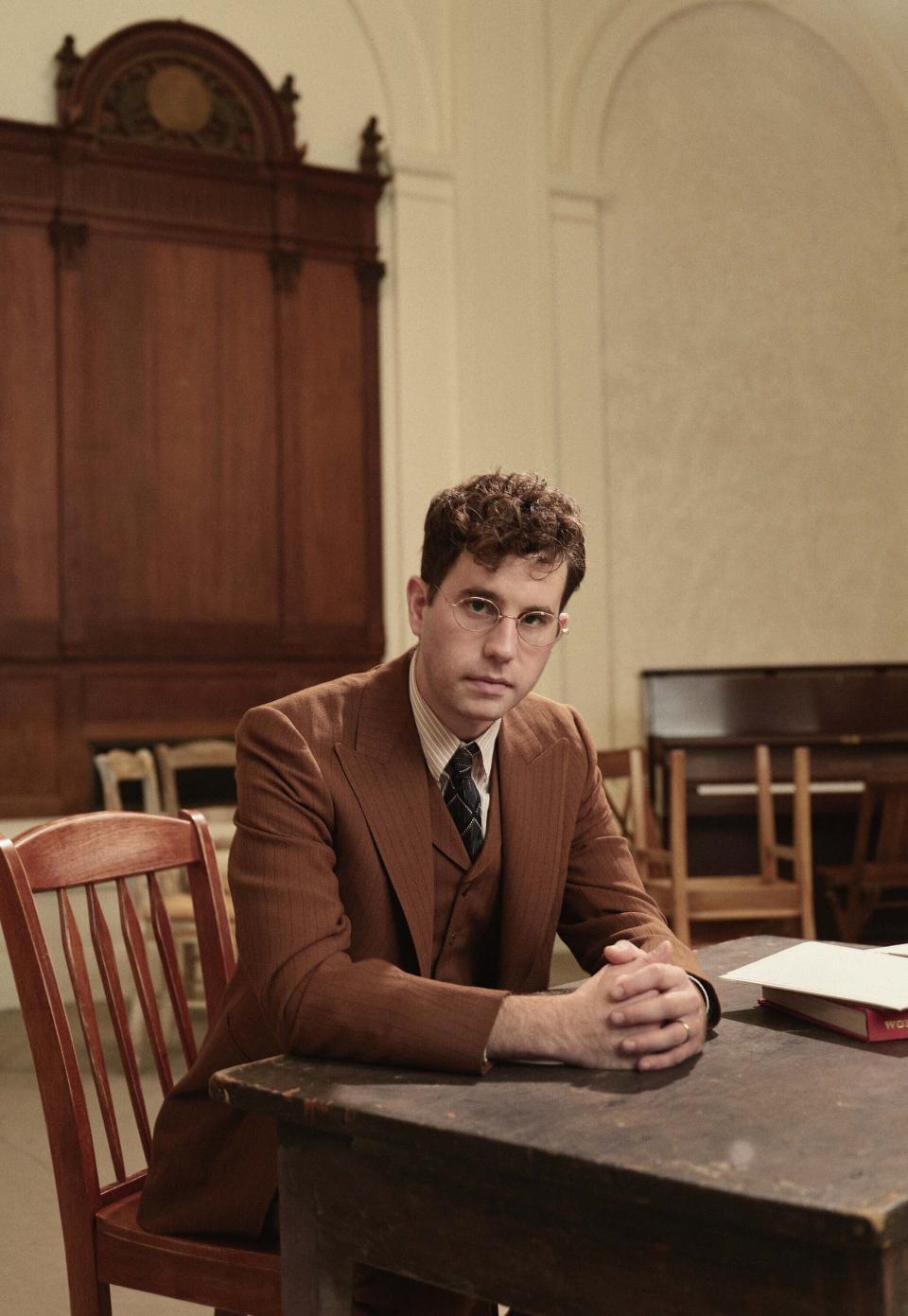 This image released by DKC/O&M shows Ben Platt in character as Leo Frank from the Broadway musical "Parade." (Emilio Madrid/DKC/O&M via AP)