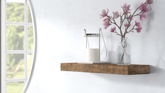 These floating shelves are simple, but oh-so stylish.