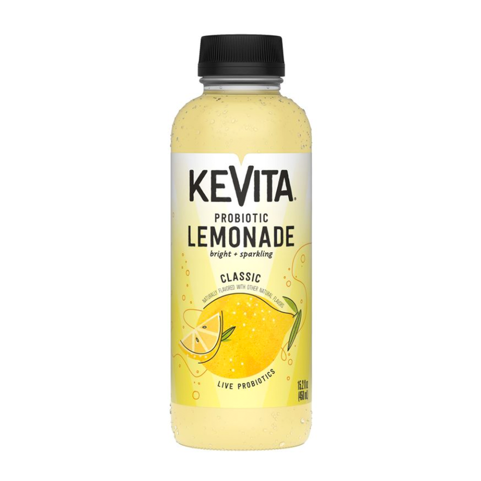 <p><a href="https://go.redirectingat.com?id=74968X1596630&url=https%3A%2F%2Fwww.instacart.com%2Fproducts%2F26544205-kevita-classic-flavored-sparkling-probiotic-lemonade-15-2-fl-oz&sref=https%3A%2F%2F" rel="nofollow noopener" target="_blank" data-ylk="slk:Shop Now;elm:context_link;itc:0;sec:content-canvas" class="link ">Shop Now</a></p><p>Sparkling Probiotic Lemonade</p><p>$3.29</p><span class="copyright">KeVita</span>