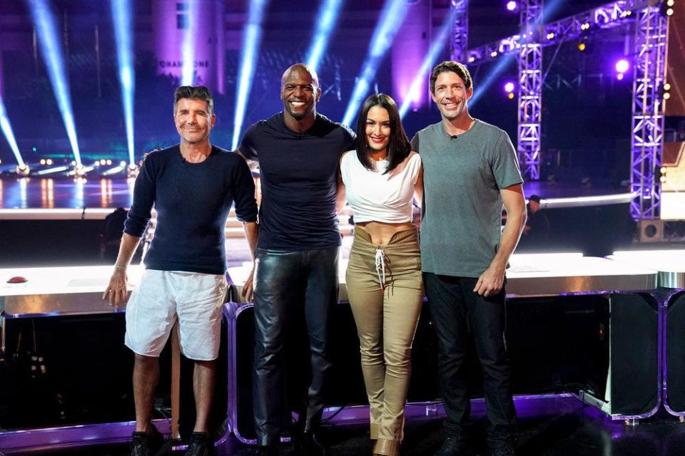 "America's Got Talent: Extreme" crew (L-R) Simon Cowell, Terry Crews, Nikki Bella and Travis Pastrana.