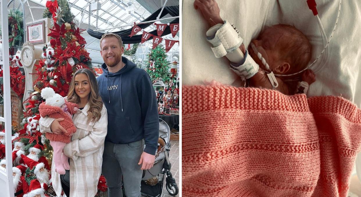 The family are celebrating Christmas together after their premature baby was finally allowed home. (Sophie Louise James/SWNS)