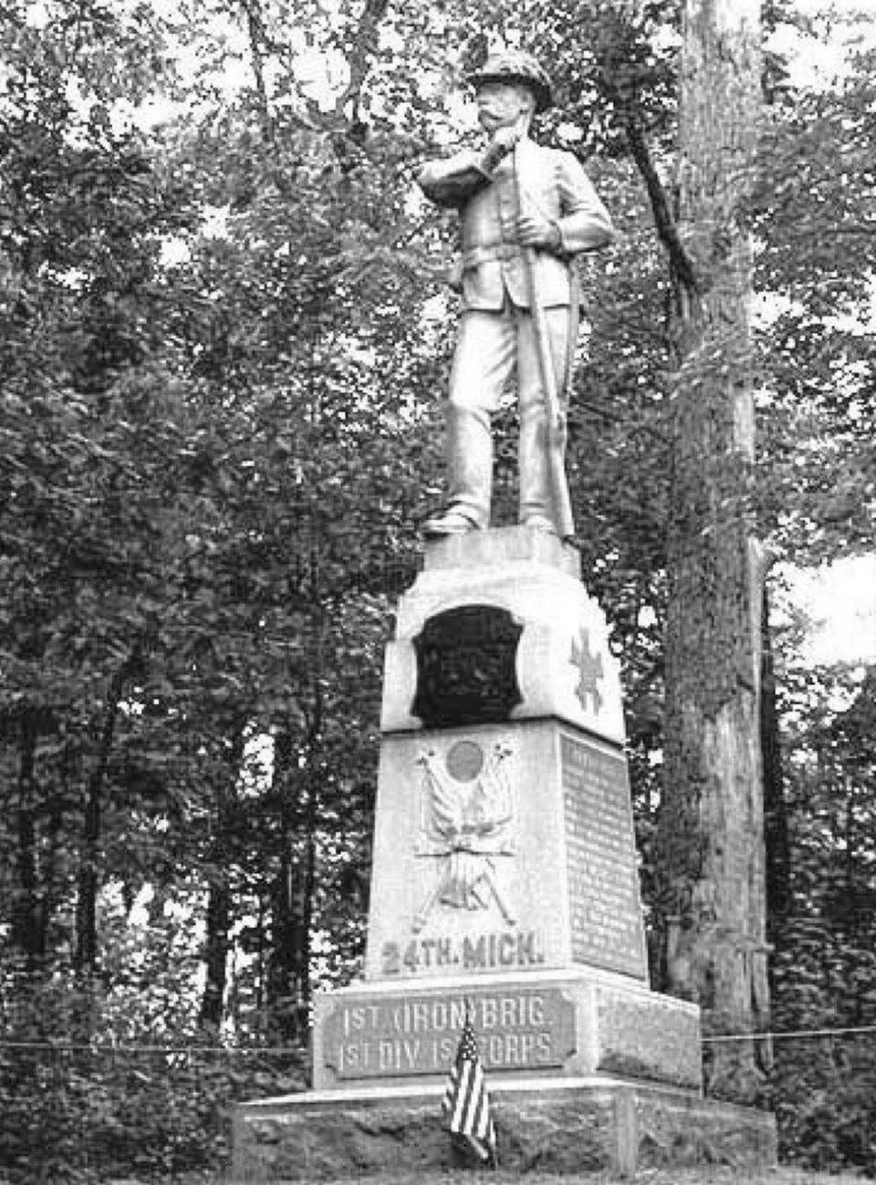 The 24th’s monument at Gettysburg. The 24th Michigan, part of the Iron Brigade, that held a critical portion of the Union line at the first day of the three day battle of Gettysburg.