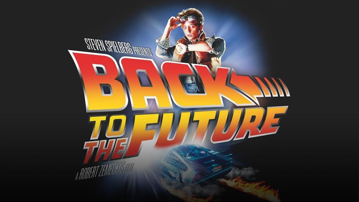  Back to the Future poster with Marty McFly looking at his watch. 