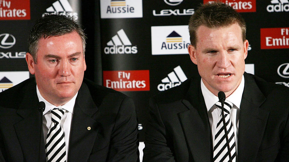 Pictured here, Collingwood's president Eddie McGuire and coach Nathan Buckley.