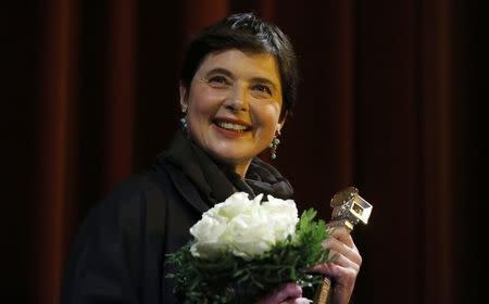 Italian actress and film director Isabella Rossellini receives the Berlinale Camera at the 63rd Berlinale International Film Festival in Berlin February 9, 2013. REUTERS/Tobias Schwarz