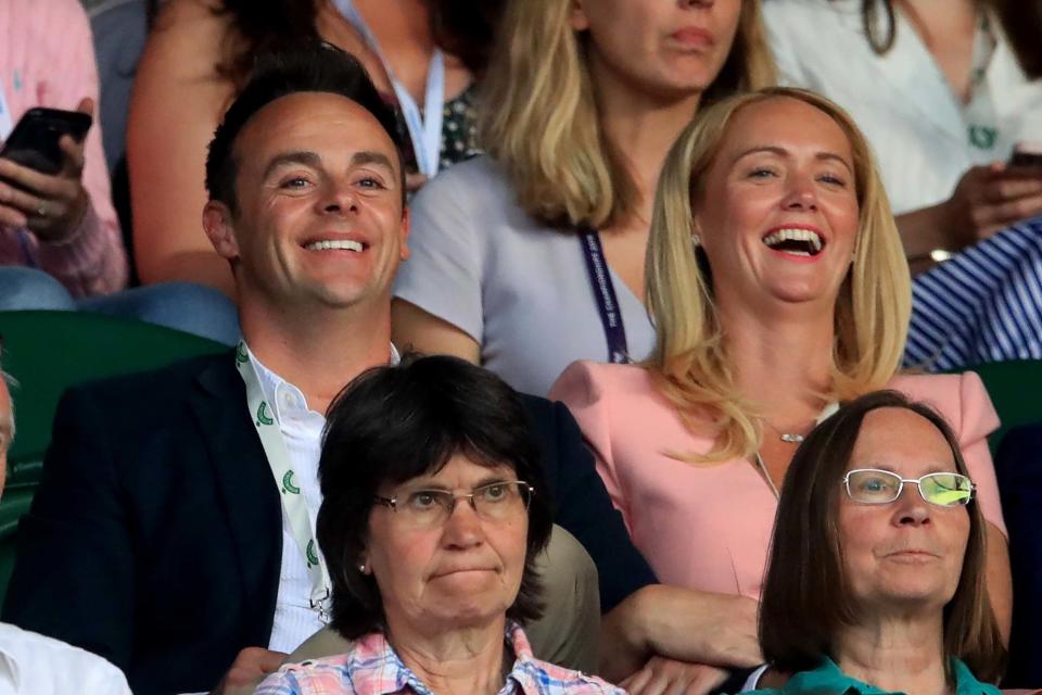 McPartlin with Anne-Marie Corbett at the Wimbledon Championships earlier this month (PA)