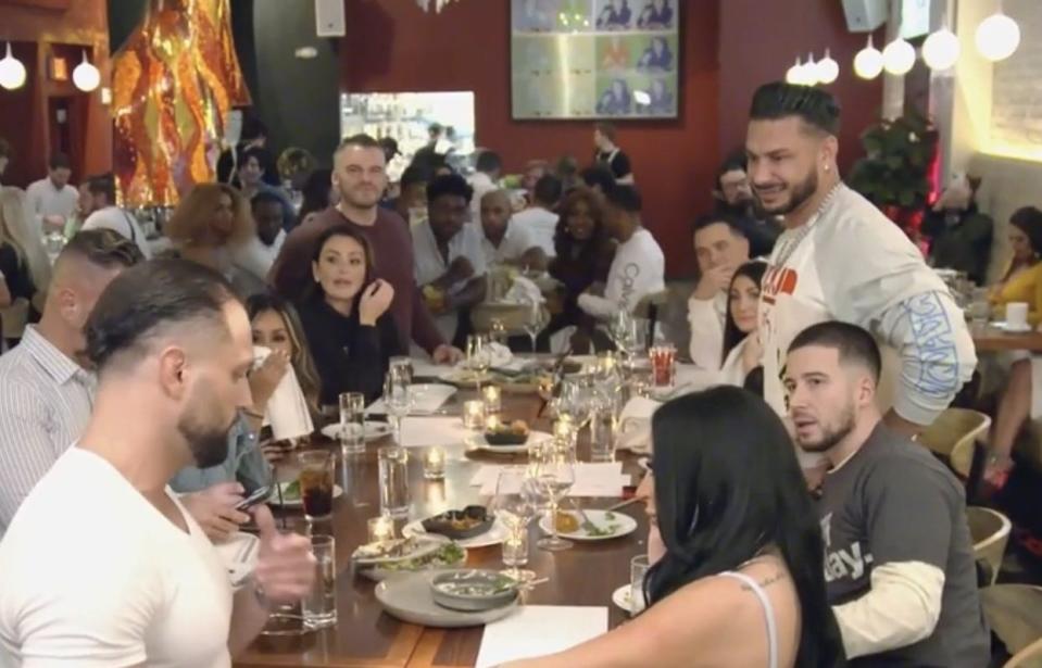 Vinny 2.0 proposes to Angelina Pivarnick in the Sofia Nola restaurant in New Orleans on the April 27 episode of "Jersey Shore Family Vacation."