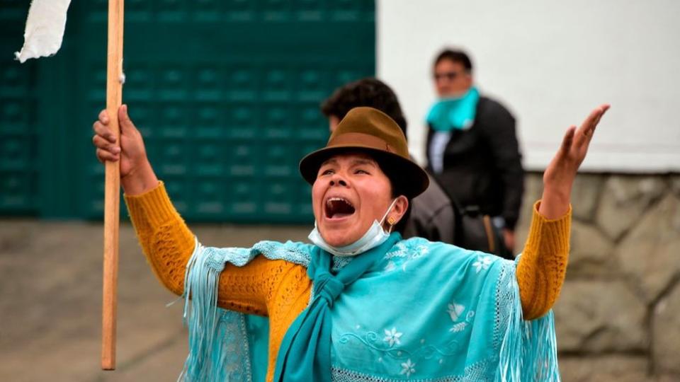 Manifestante en Ecuador (archivo)