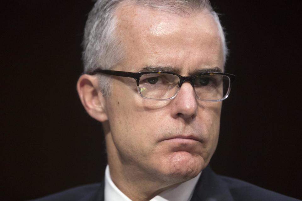 Sacked: Former FBI deputy director Andrew McCabe (EPA)