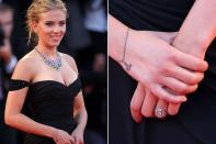 Auf Scarlett Johanssons linkem Unterarm prangt eine bunte Hippie-Sonne, an ihrem rechten Handgelenk eine Zeichnung in Form eines Armbandes, das manchmal verblüffend realistisch aussieht. (Bilder: Getty Images)