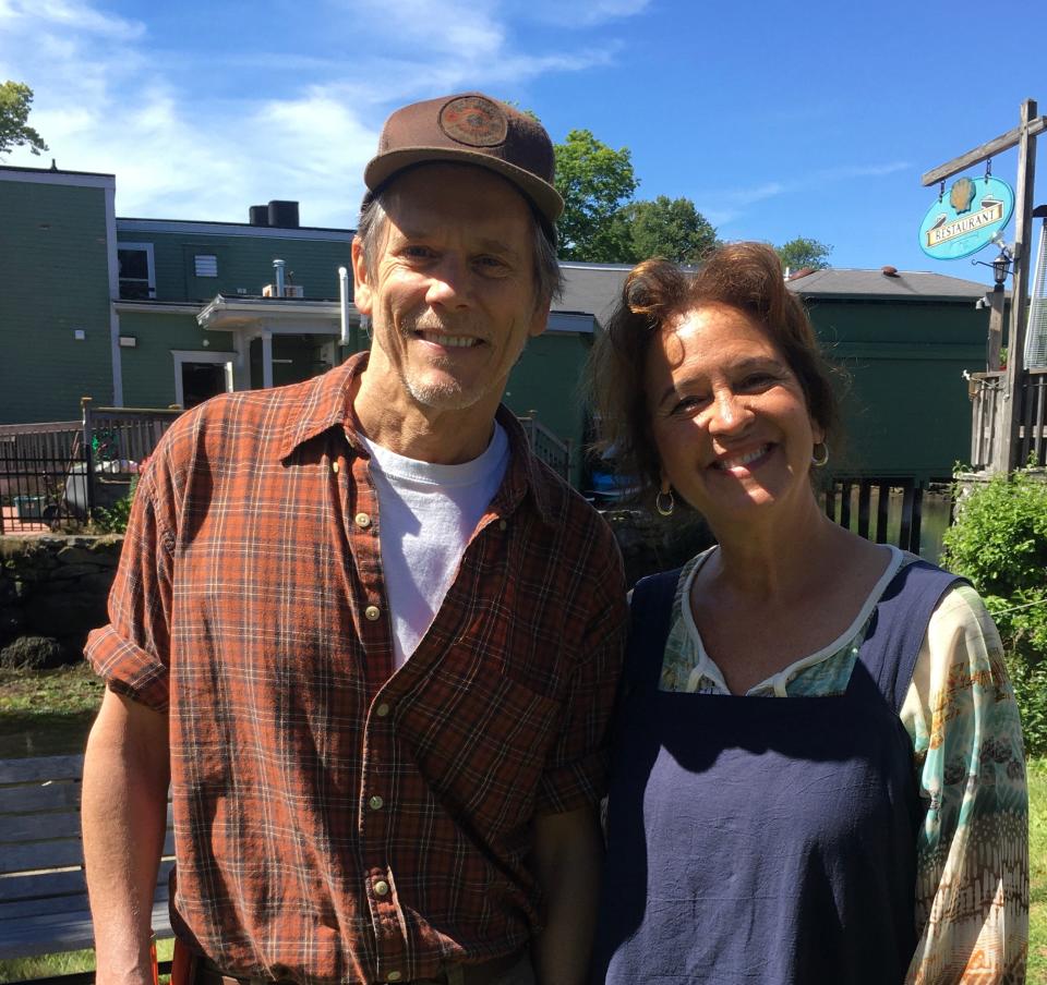 Fall River native and actress Pamela Morgan poses with Kevin Bacon during her time filming "Space Oddity."