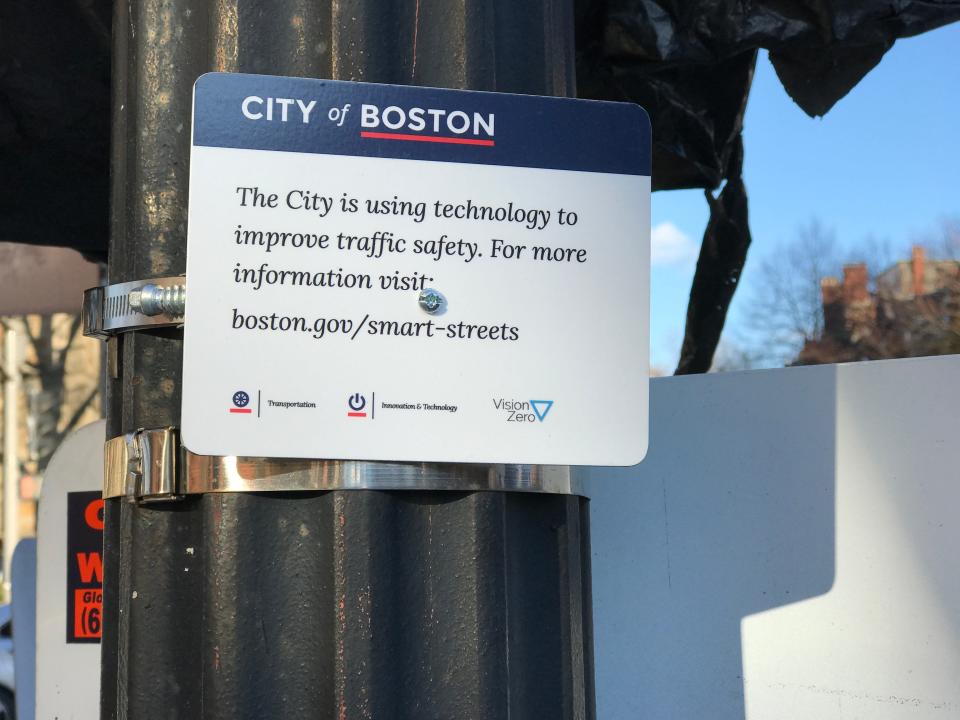 Boston street sign illustrating its innovative approach to traffic management