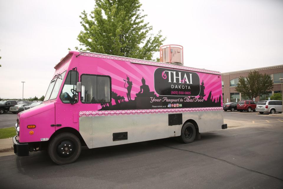The Thai Dakota food truck sits outside Sammons Financial on June 1, 2022.