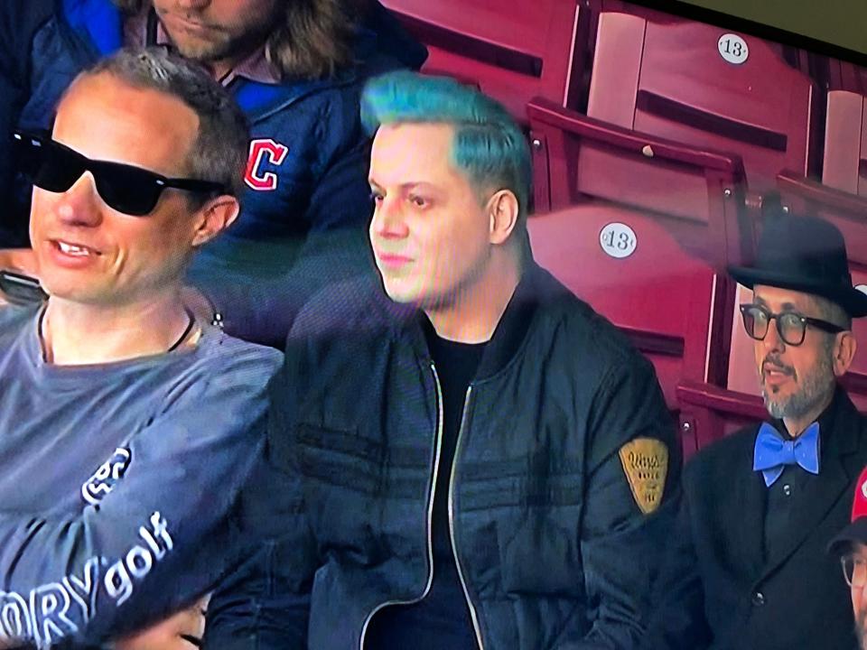 Jack White watched the Reds-Guardians game Wednesday afternoon at Great American Ball Park.