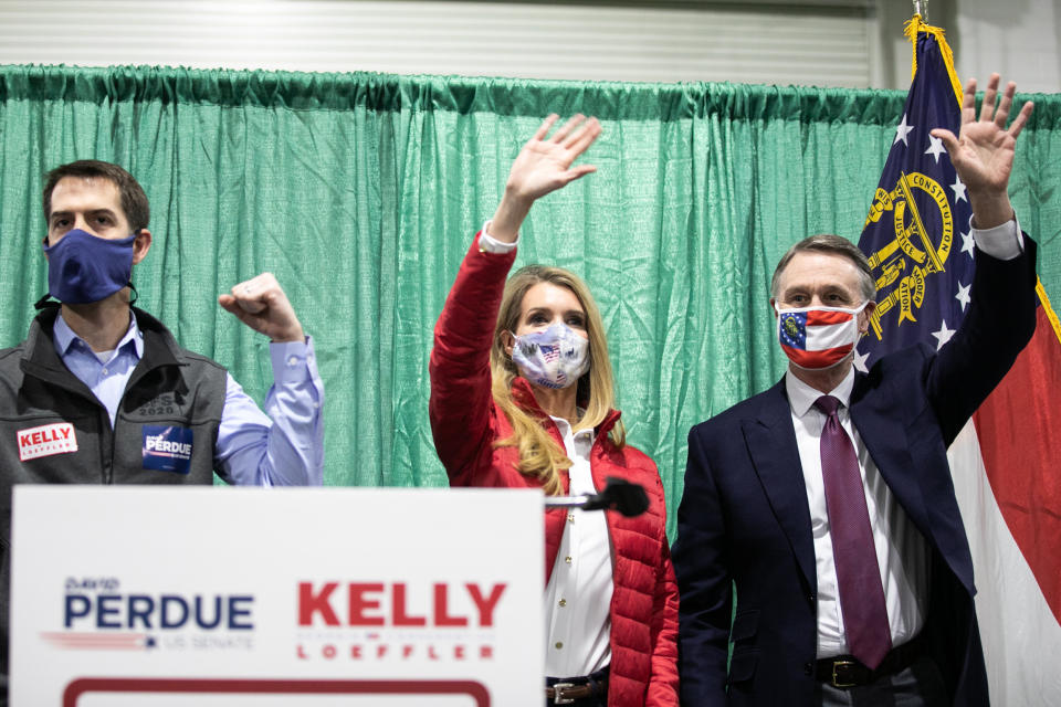 Image: Kelly Loeffler And David Perdue Campaign For Georgia Runoff Election (Jessica McGowan / Getty Images)