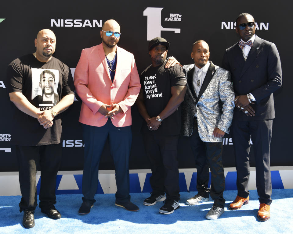 Raymond Santana Jr., Kevin Richardson, Antron McCray, Korey Wise and Yusef Salaam attend the 2019 BET Awards on June 23, 2019