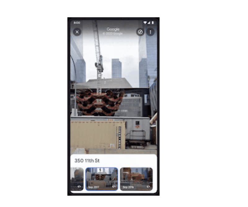▲「街景時光機」也能在手機的 Google 街景服務上使用。（圖／翻攝官網）