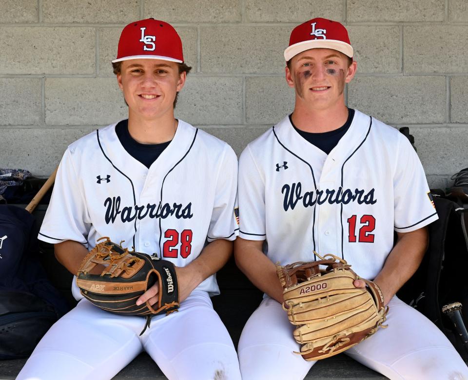 Lincoln-Sudbury sophomore Jake Haarde, left, and his brother Bobby, a senior, before a game against Bedford at Lincoln-Sudbury High School on May 12.