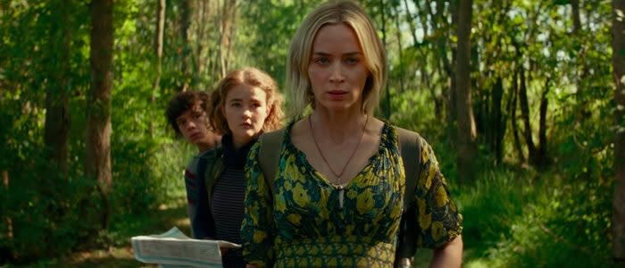 Emily Blunt, Millicent Simmonds, and Noah Jupe in A Quiet Place 2