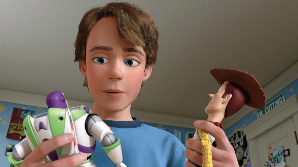 Buzz Lightyear, Woody and Andy in Toy Story 3