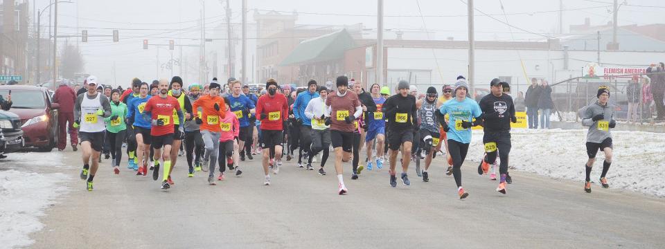 Runners in this year's Hardcore 5K were treated to above-freezing temperatures.