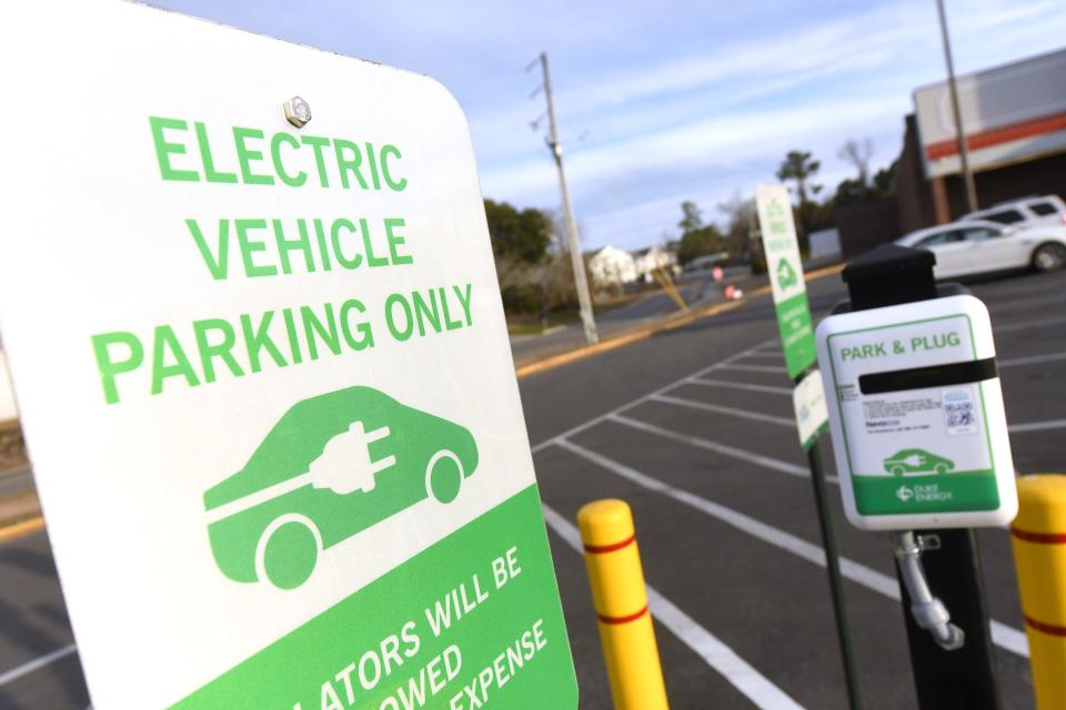 Will there be enough EV chargers, like this Duke Energy Park & Plug station in the parking lot of the Piggly Wiggly in Leland, to meet future demand. It's a question local officials across North Carolina and in the Cape Fear region are grapping with.