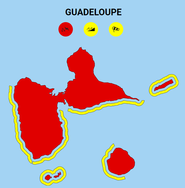 Tempête Philippe : la Guadeloupe passe en vigilance rouge fortes pluies et orages 