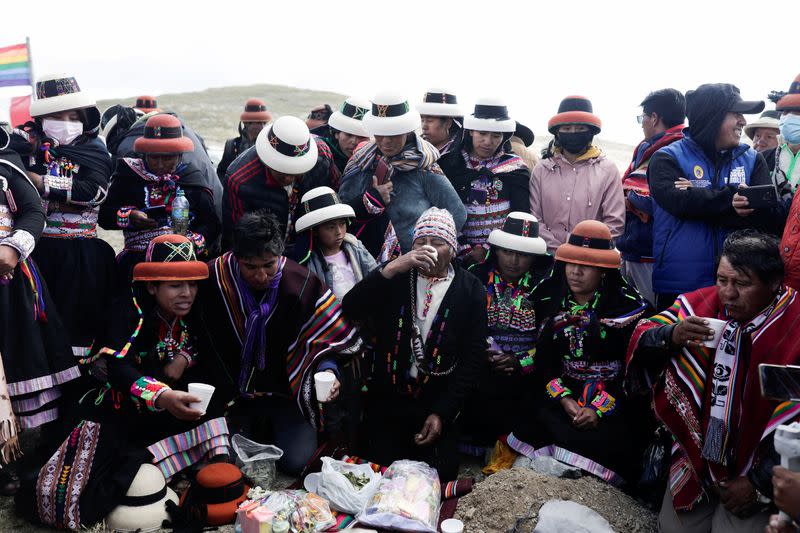 FILE PHOTO: A Peruvian indigenous community demands back its ancestral lands, on the site of one of the country's biggest copper mines owned by Chinese firm MMG