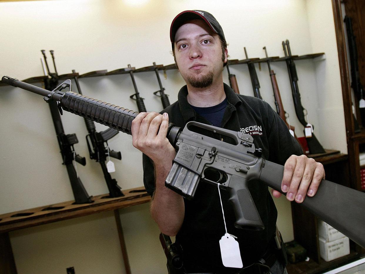 Maryland banned the AR-15 and other military-style rifles and shotguns and limited magazine capacity to 10 rounds in response to the massacre in Newtown, Connecticut, in 2012: PAUL J. RICHARDS/AFP/Getty Images