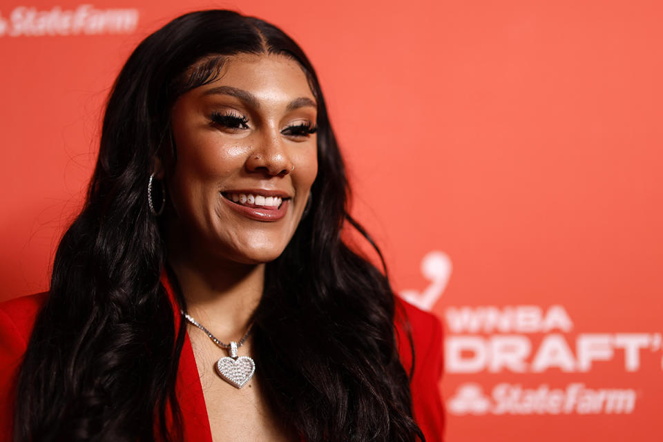 Kamilla Cardoso at the 2024 WNBA Draft on April 15, 2024.