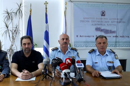 News conference of Crete's police authorities on the murder of American biologist Suzanne Eaton