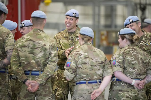 <p>Kin Cheung - WPA Pool/Getty Images</p> Prince William at the Army Aviation Centre in Middle Wallop, England, on May 13, 2024