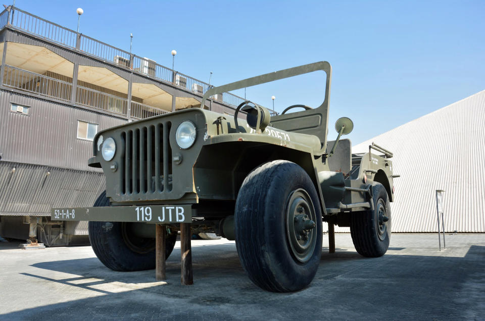 <p>The second house-sized car parked outside of the museum is a replica of a Willys Jeep complete with a shovel and an axe mounted on the driver’s side of the body. It rarely moves but it’s drivable from a seat hidden behind the grille. At <strong>21ft </strong>tall it's four times bigger than an actual Willys and it's certified by Guinness as the largest Jeep replica in the world.</p>