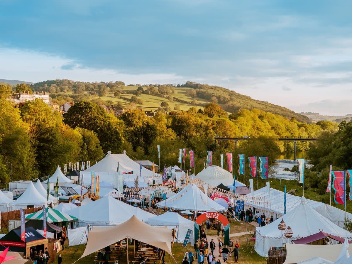 The grounds and backdrop of HowTheLightGetsIn Festival, seen from above (Supplied)