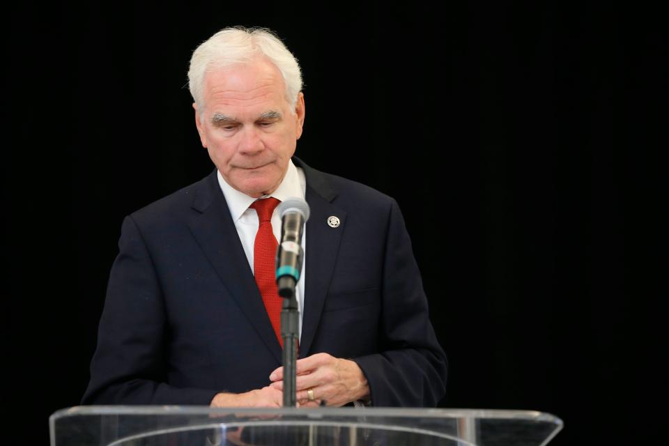 John O'Connor speaks to supporters Tuesday at a watch party in Oklahoma City after losing the Republican primary for Oklahoma attorney general.