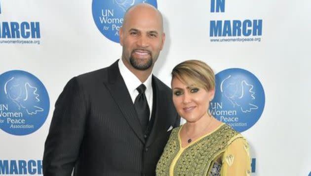 Albert Pujols and his wife, Deidre, pictured in a 2019 photo, have five children. (Photo: Michael Loccisano via Getty Images)